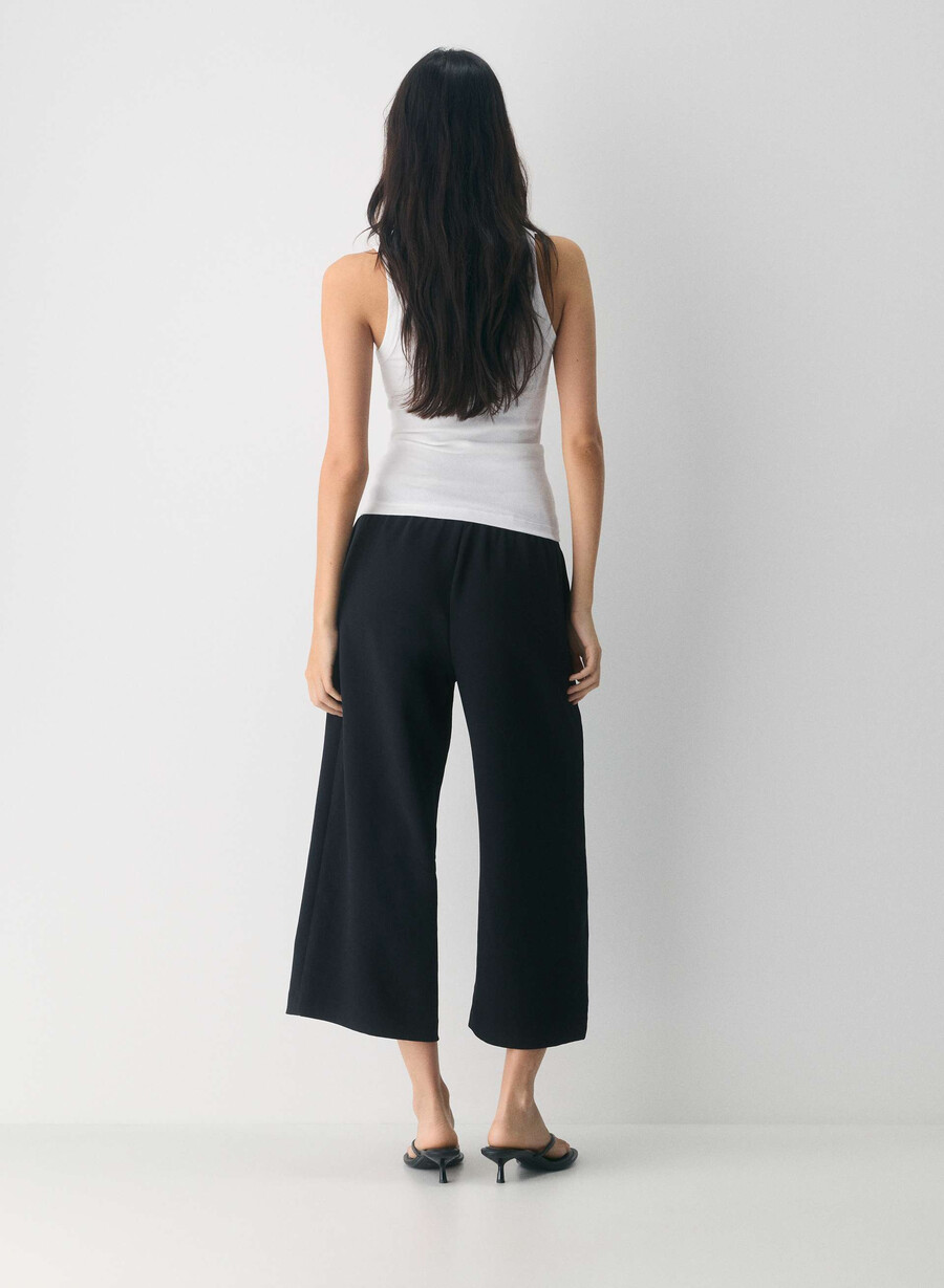 the lodge pant cropped - crepette black
