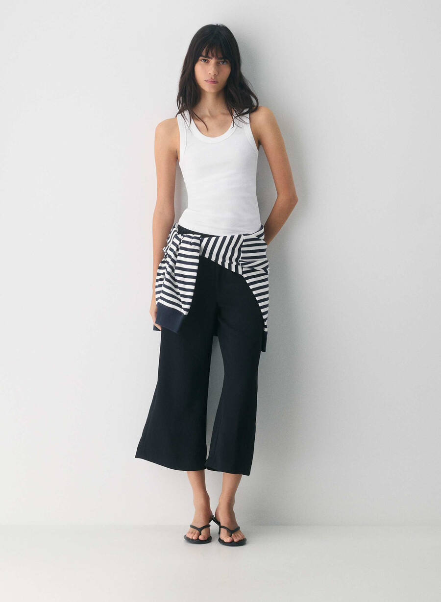 the lodge pant cropped - crepette black