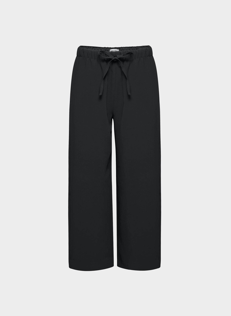 the lodge pant cropped - crepette black
