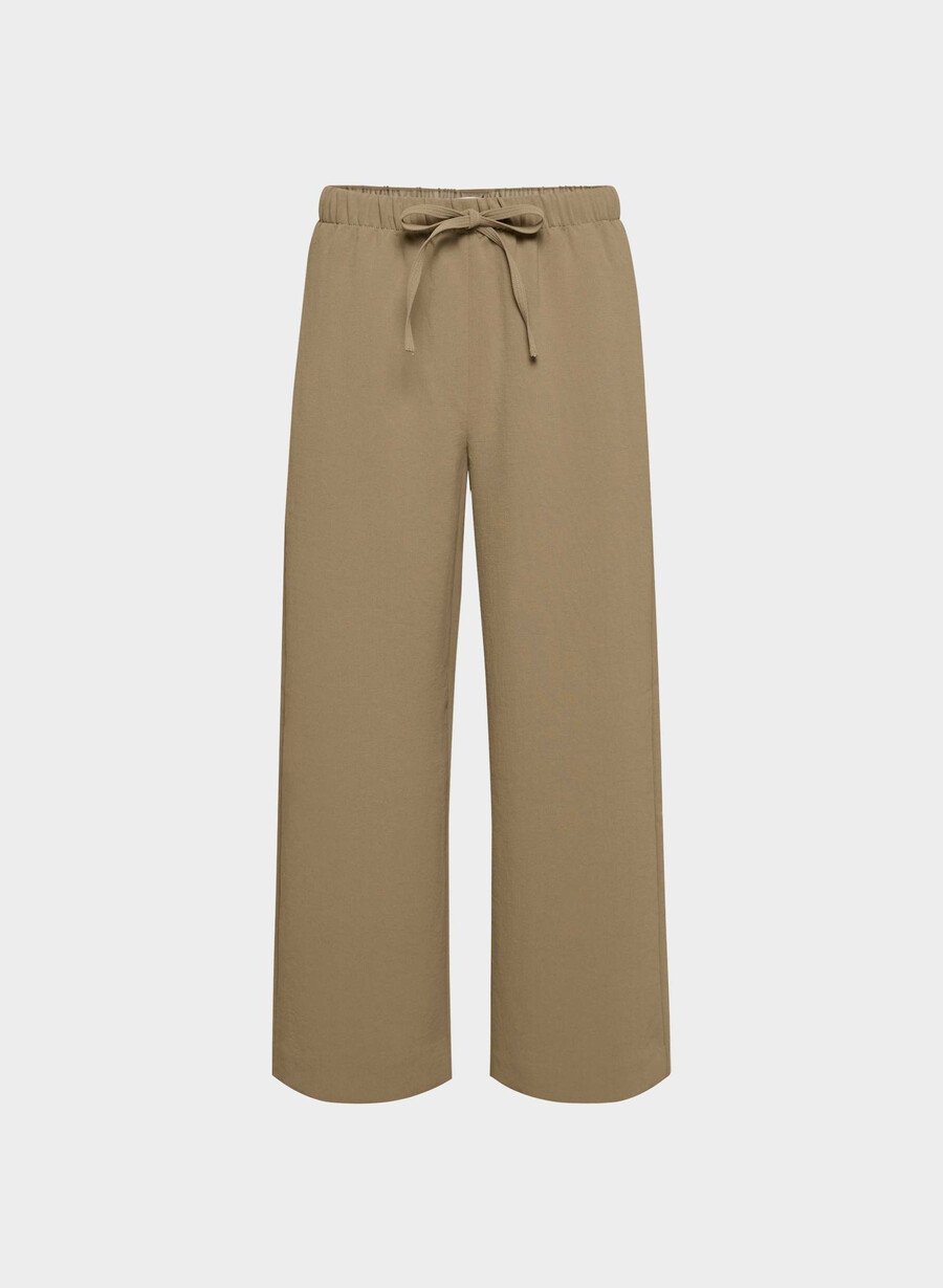 the lodge pant cropped - crepette folio brown