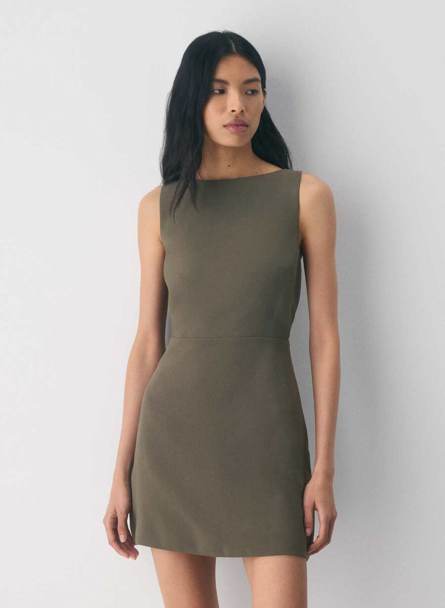 bond dress - crepette dark olive