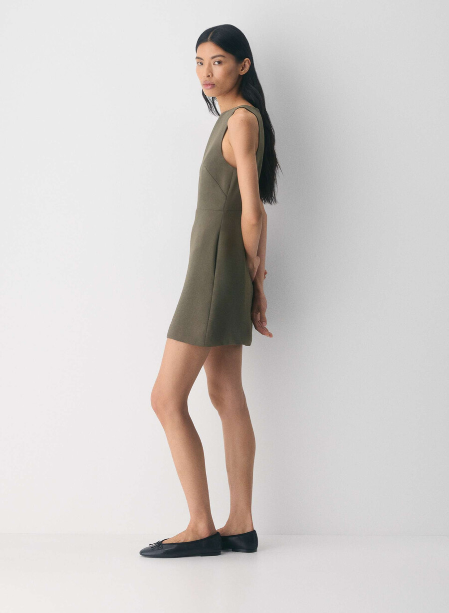 bond dress - crepette dark olive
