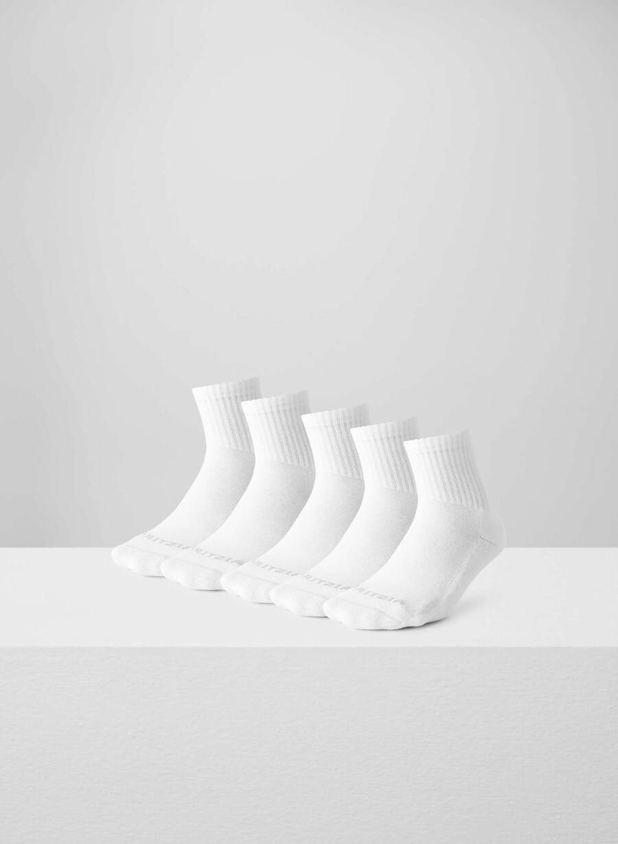 best-ever ankle sock 5-pack white heather chrome