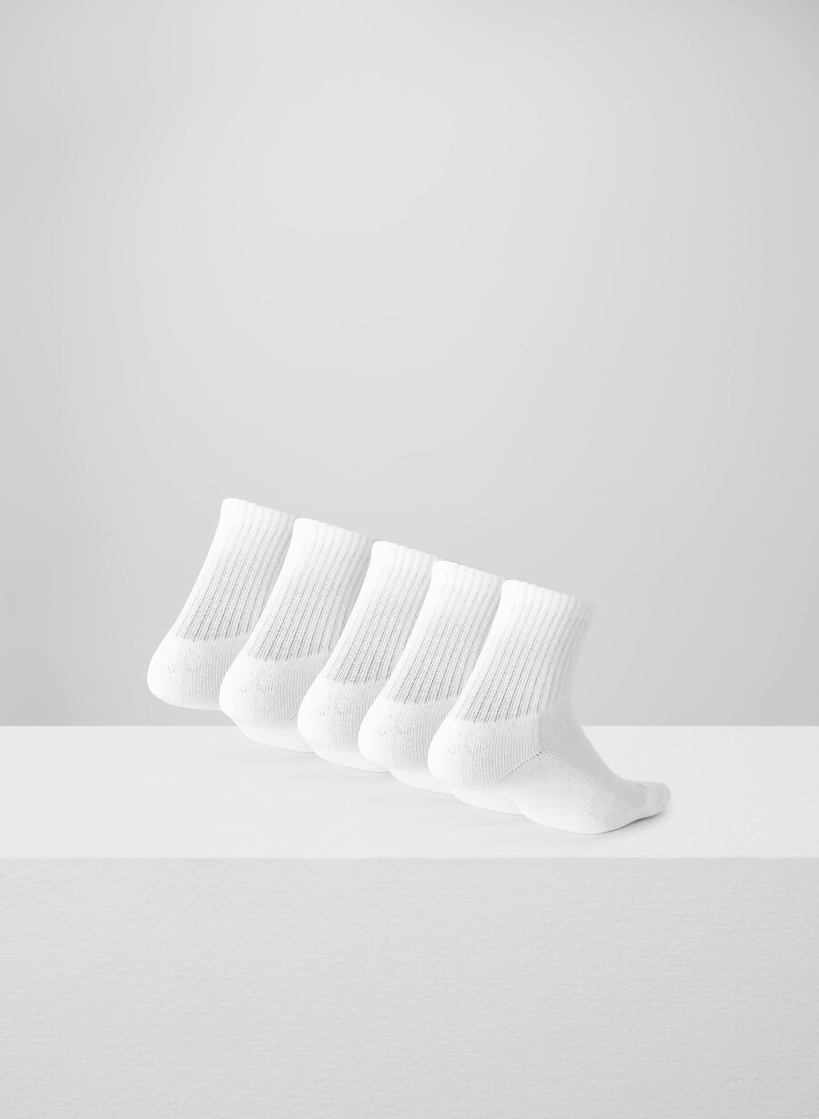 best-ever ankle sock 5-pack white heather chrome