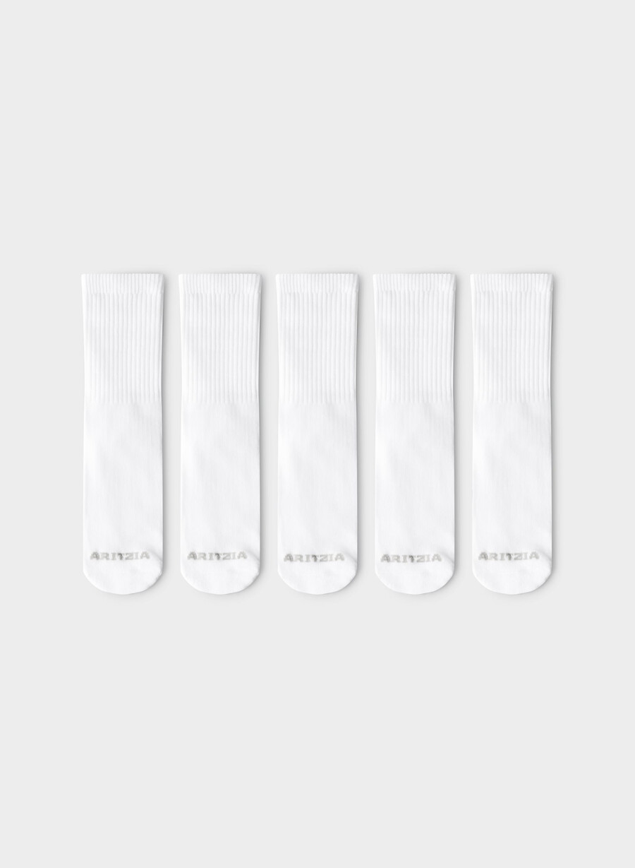 best-ever crew sock 5-pack white heather chrome