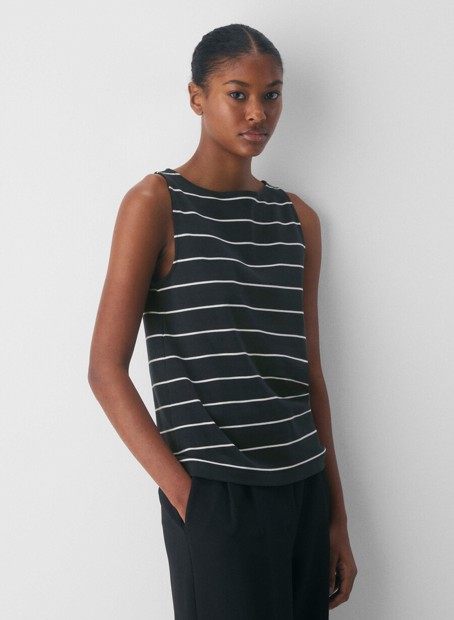 interlock cotton discern tank dark night navywhit