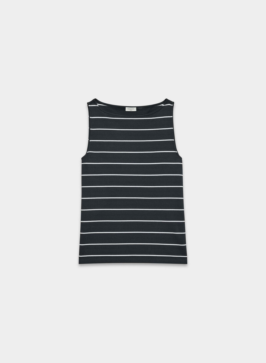 interlock cotton discern tank dark night navywhit