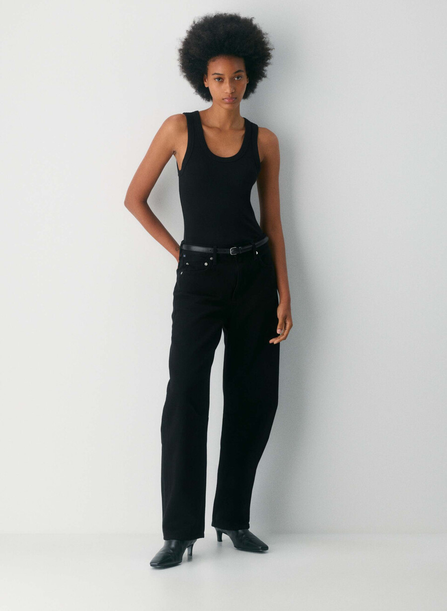 citizens of humanity miro long relaxed jean solid black