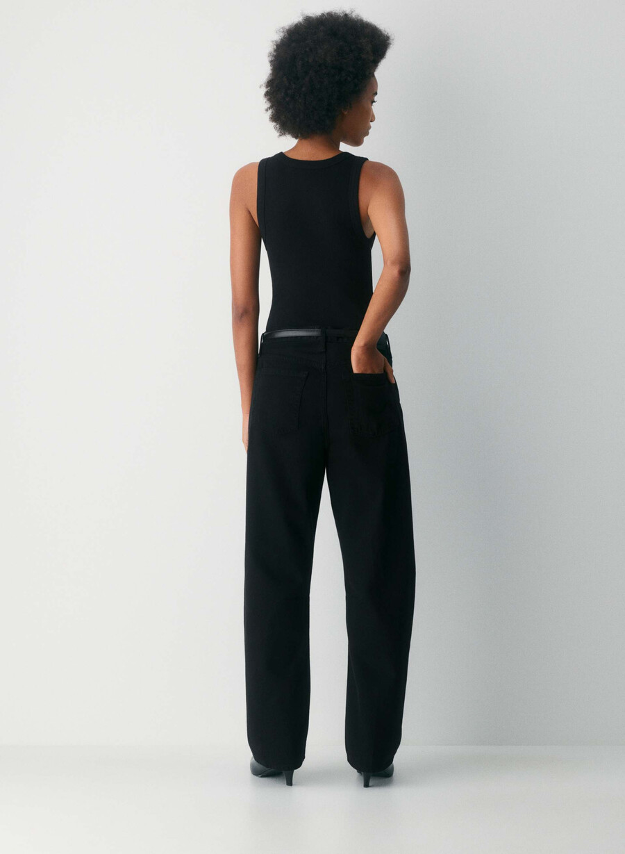 citizens of humanity miro long relaxed jean solid black