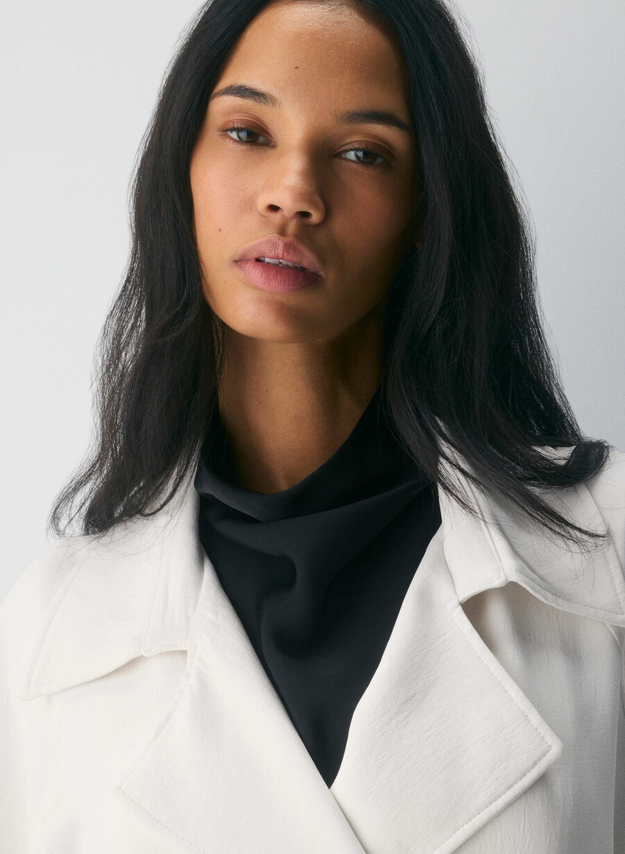 the splendor mid trench coat light birch