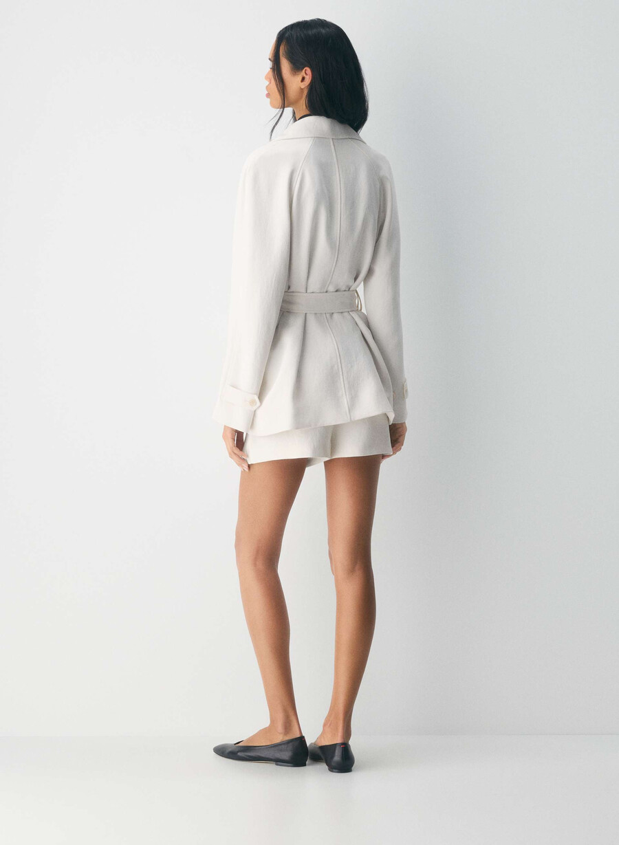the splendor mid trench coat light birch
