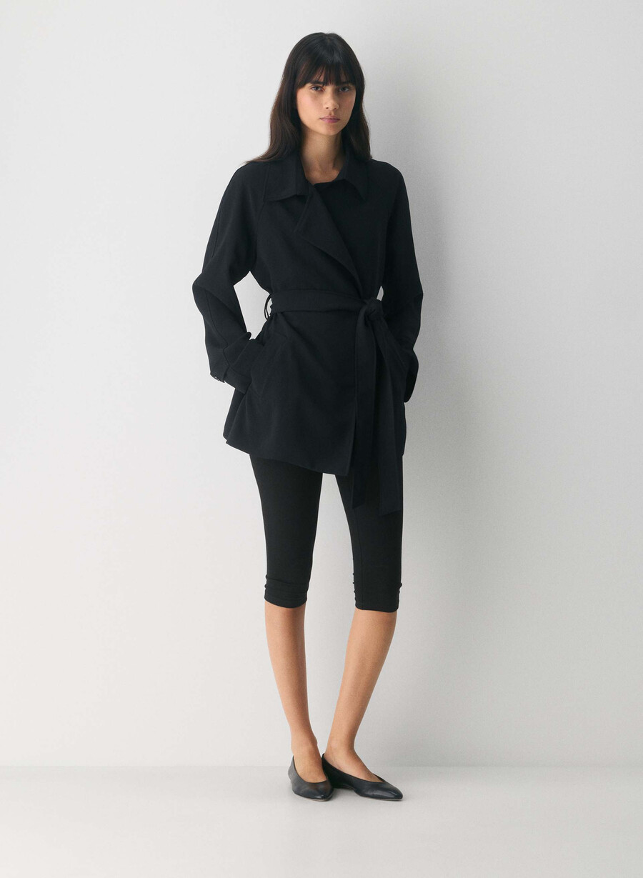 the splendor mid trench coat black