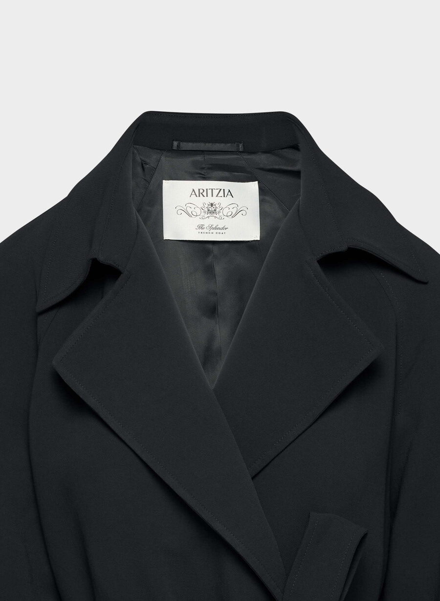 the splendor mid trench coat black