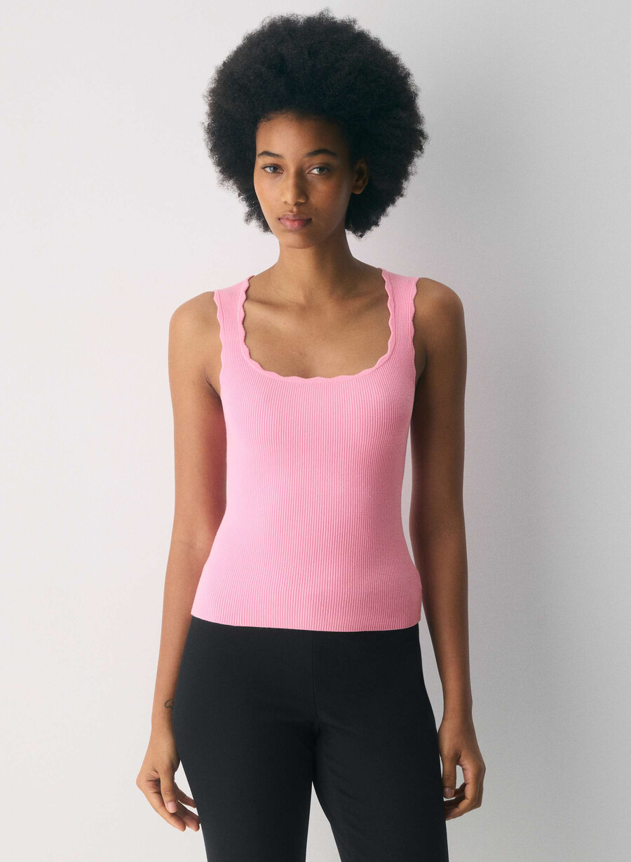 setting top - wonder yarn jellybean pink