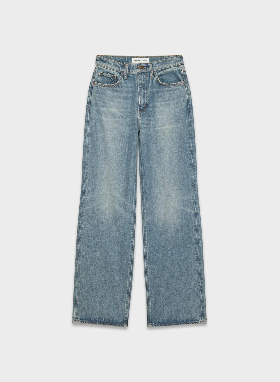 denim forum cleo relaxed hi-rise wide jean vintage medium blue