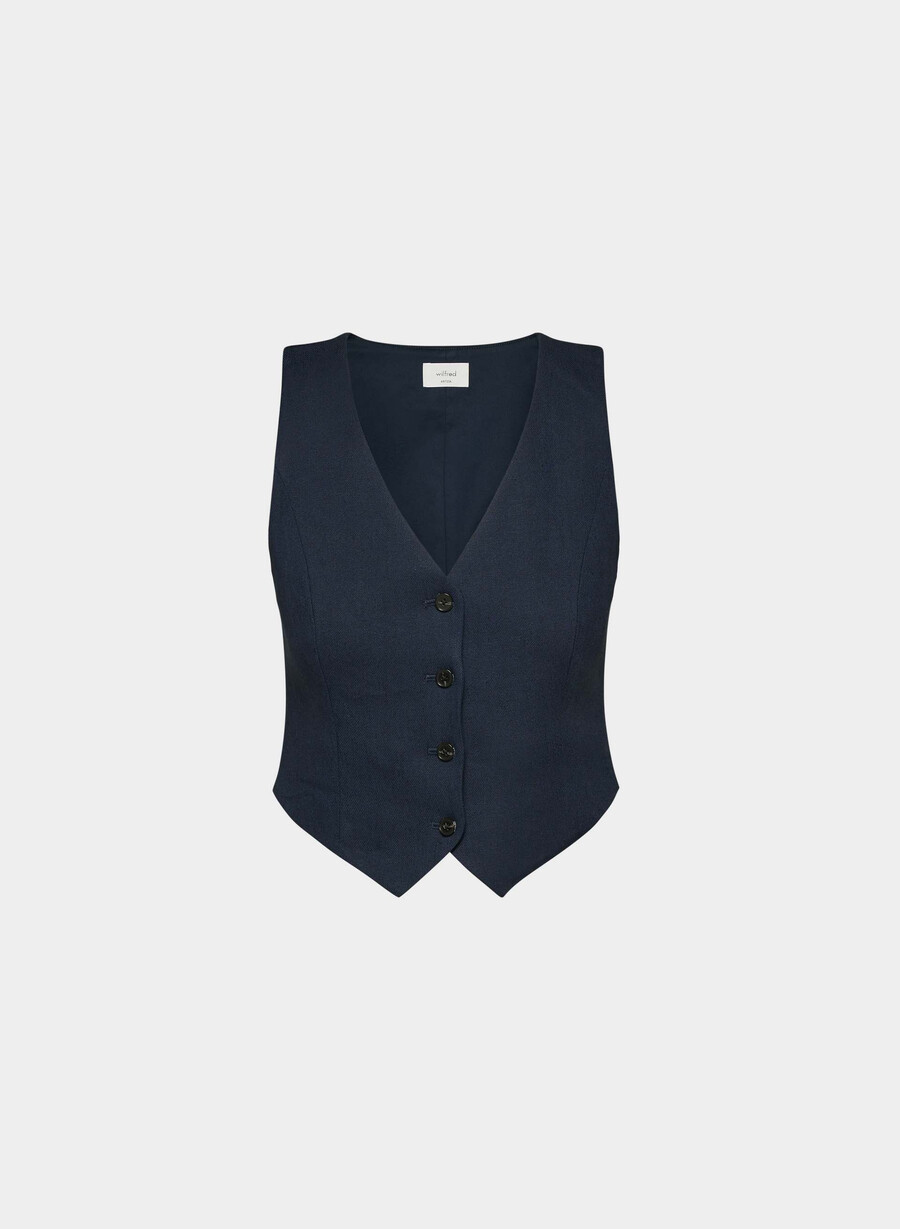 pacino vest - linen admiral