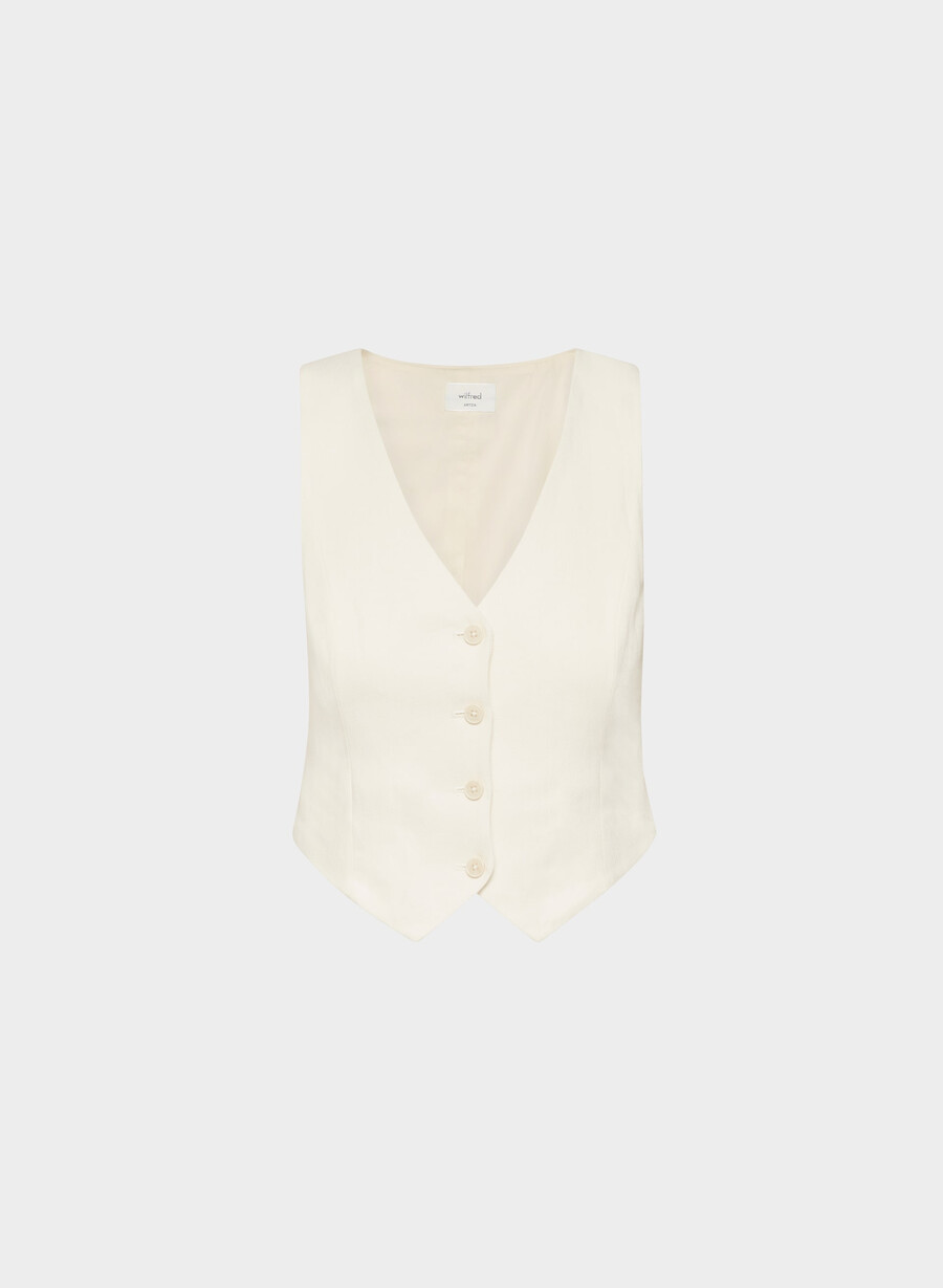 pacino vest - linen light birch