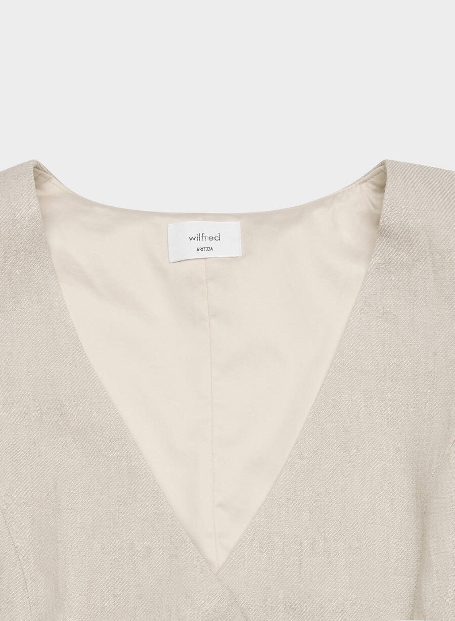 pacino vest - linen undyed dark ecru