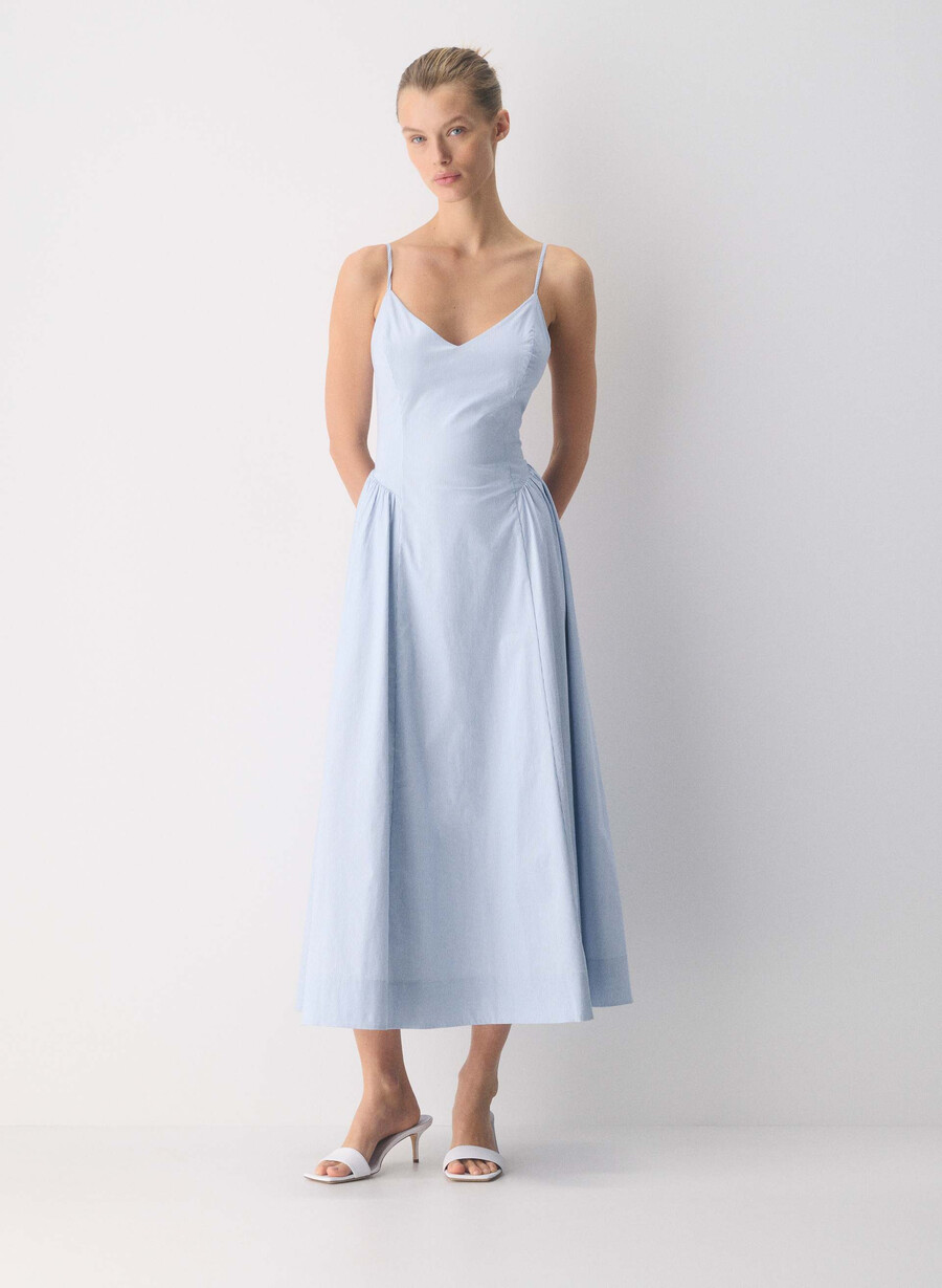 technique poplin dress ingrd strp fr blb w