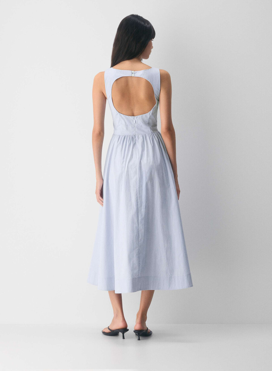 tina poplin dress ingrd strp fr blb w