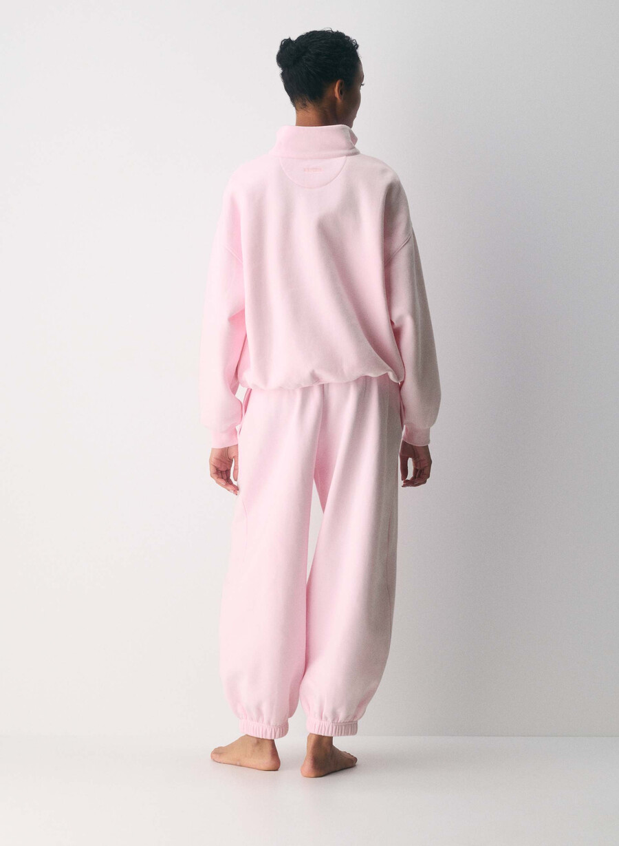 cozy sweatfleece mega balloon jogger villa pink