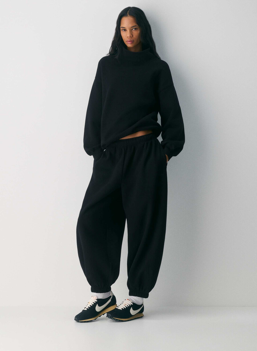 cozy sweatfleece mega balloon jogger heather chrome