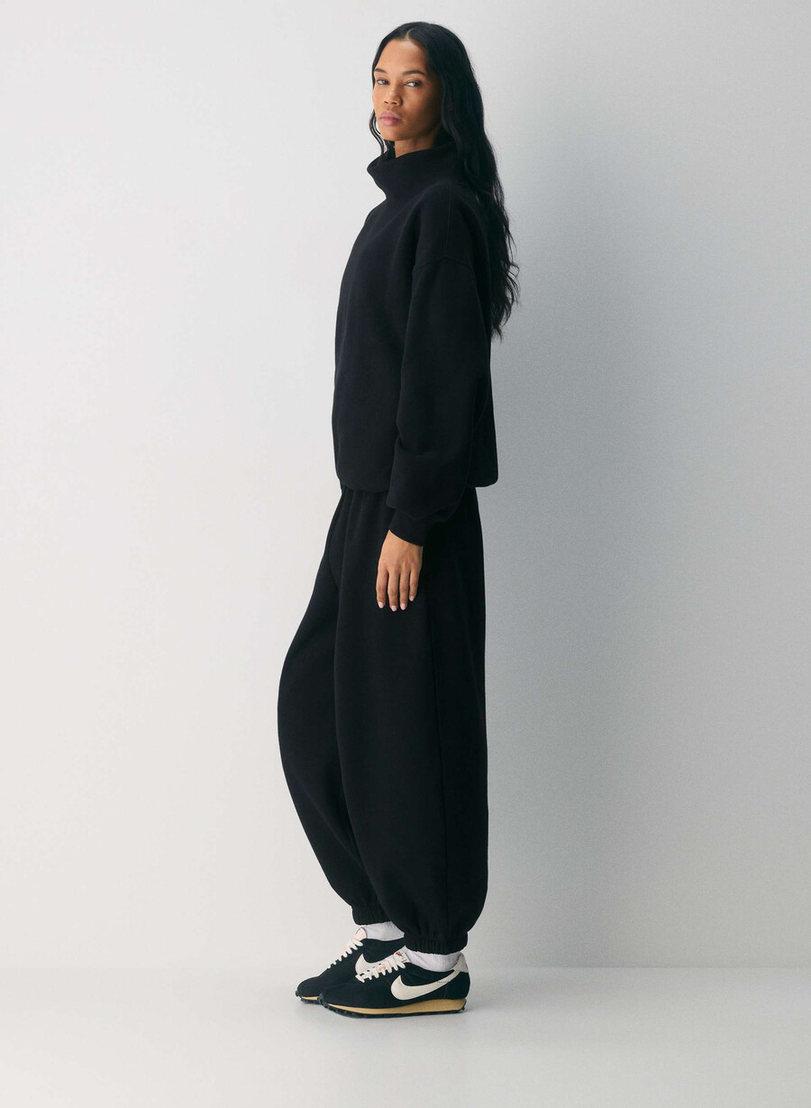 cozy sweatfleece mega balloon jogger heather chrome