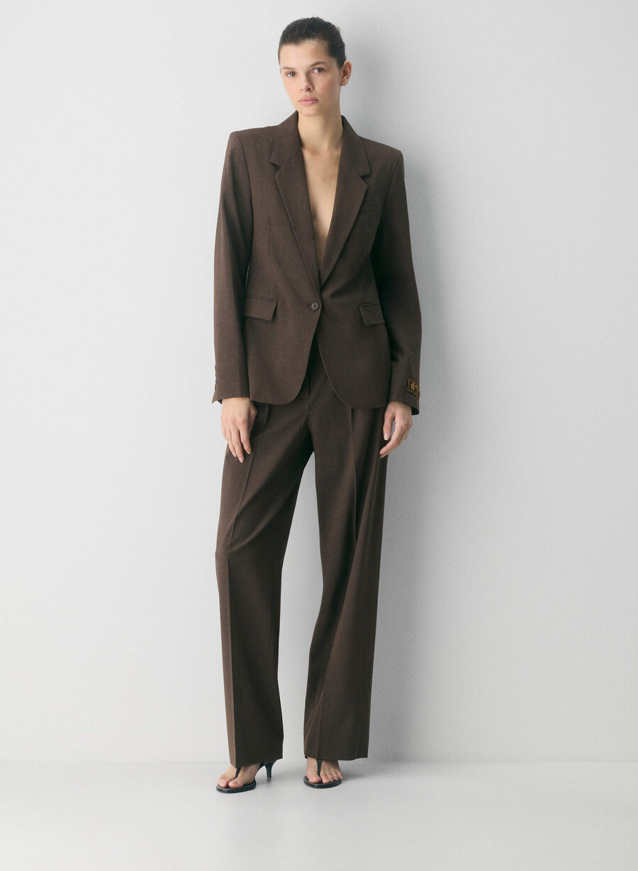 producer wool blazer heather rich mocha brn