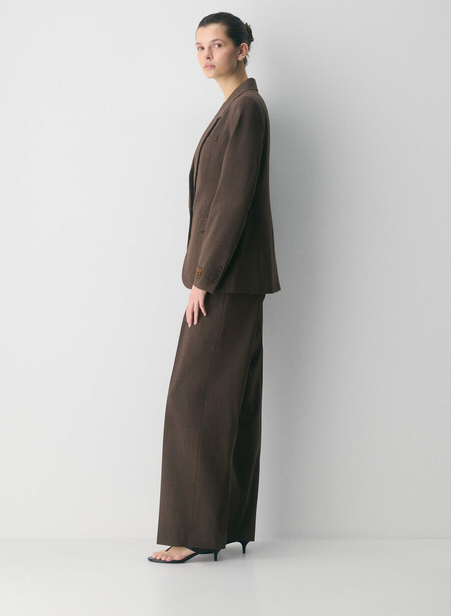 producer wool blazer heather rich mocha brn