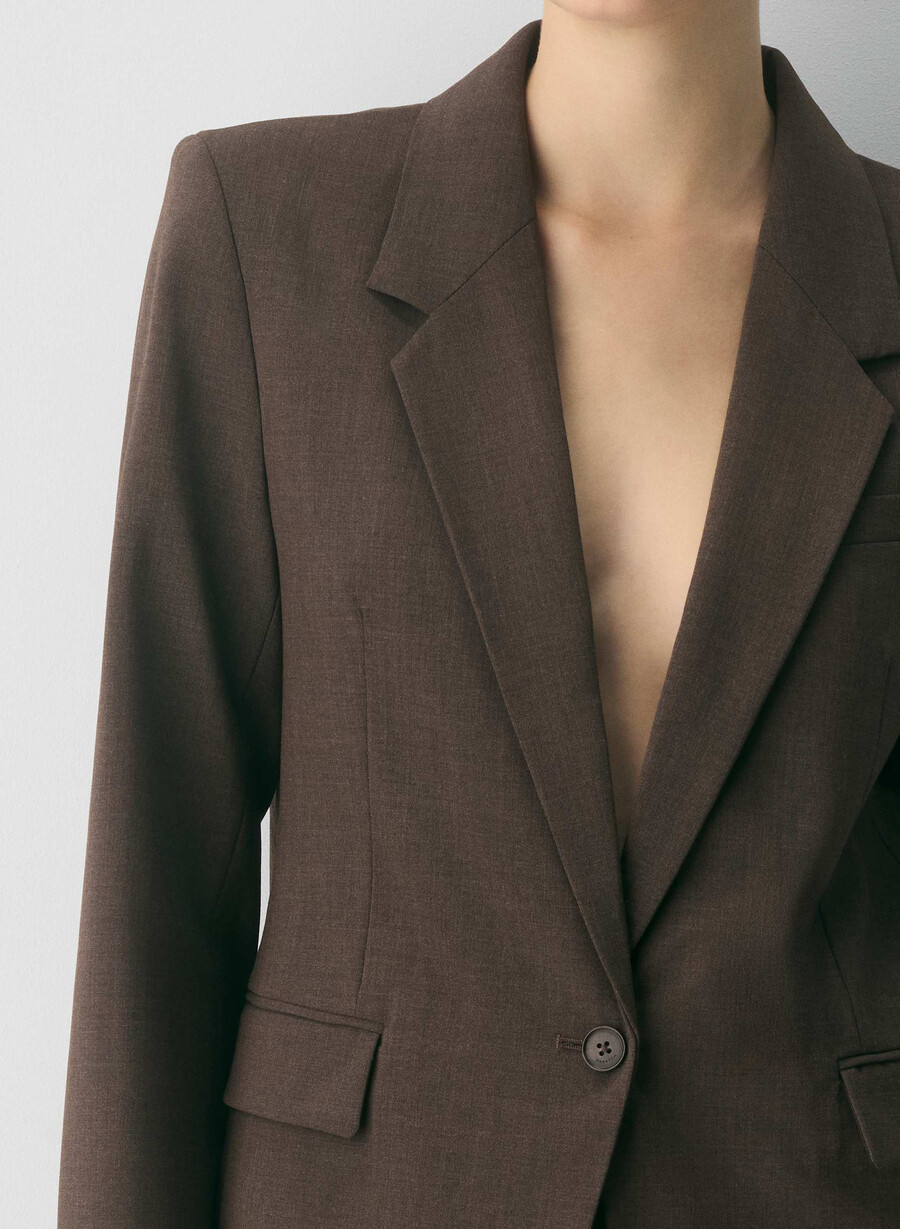 producer wool blazer heather rich mocha brn