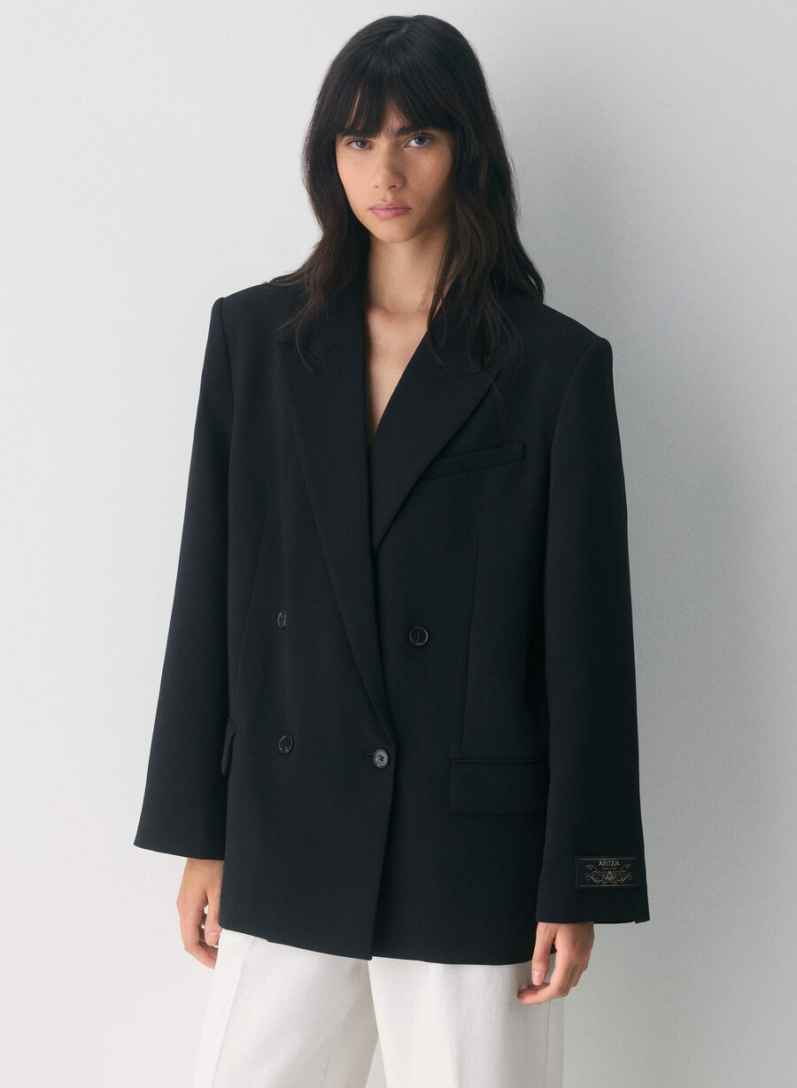 garret blazer - crepette black