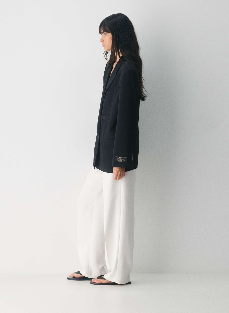 garret blazer - crepette black