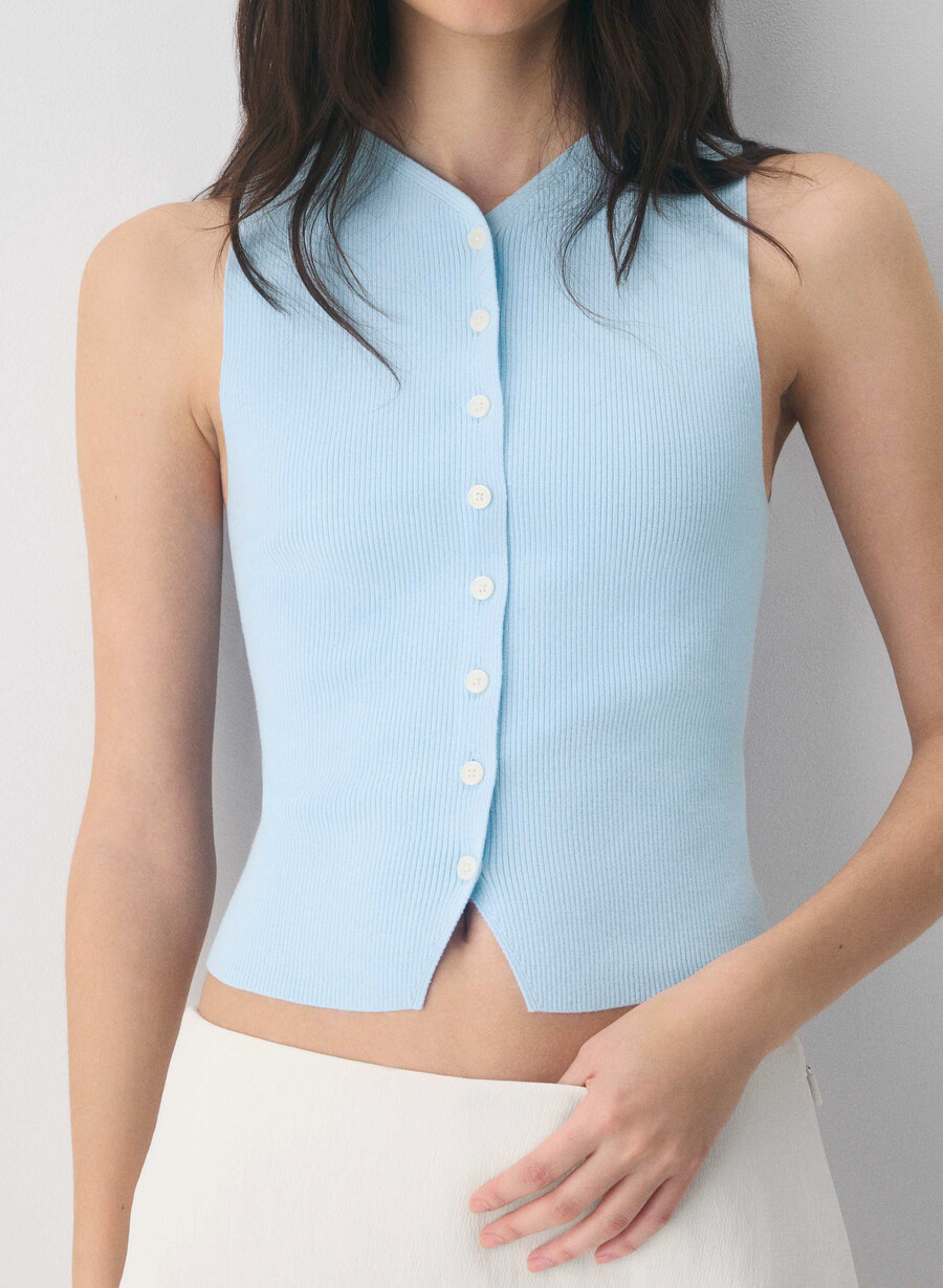 croquet sweater vest - wonder yarn lght brch jlybn pnk