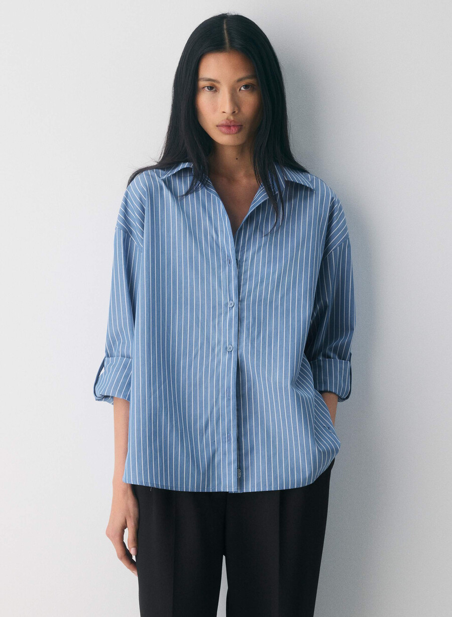 archive poplin shirt mtchl strp fr bluwt