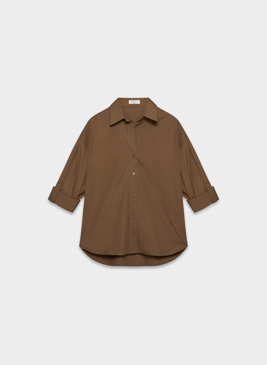 archive poplin shirt cello brown