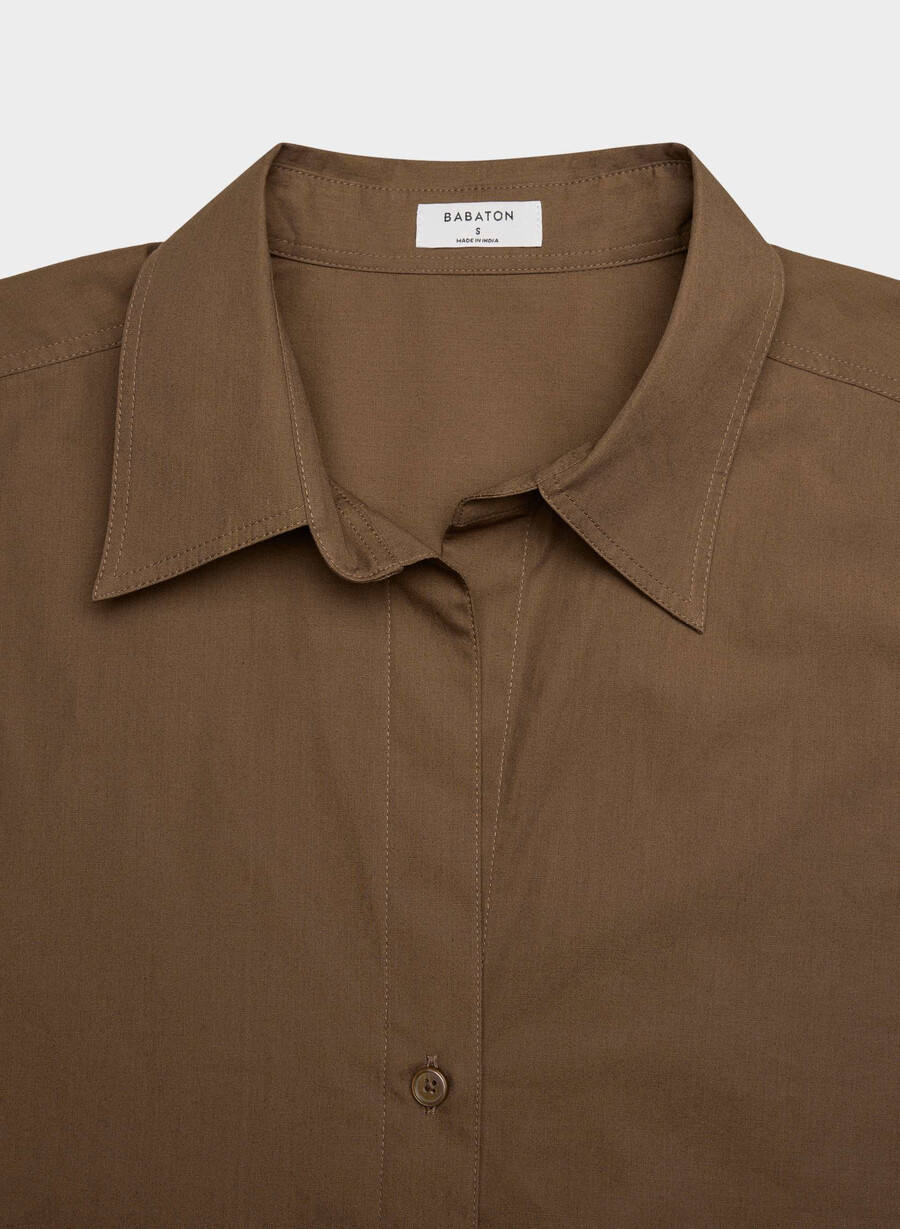 archive poplin shirt cello brown