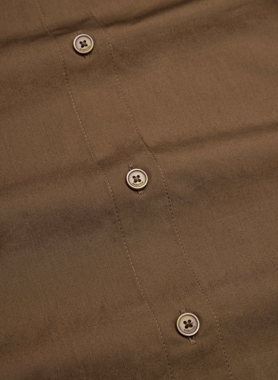 archive poplin shirt cello brown