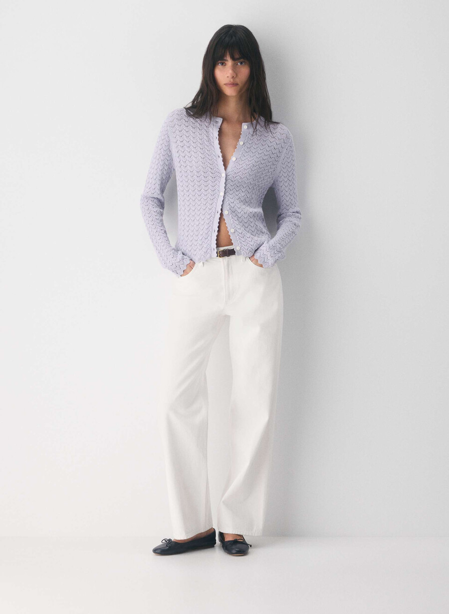cotton charm prelusion cardigan wildflower lilac