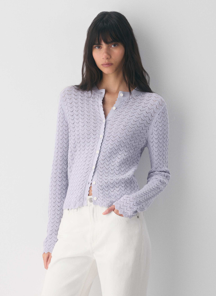 cotton charm prelusion cardigan wildflower lilac
