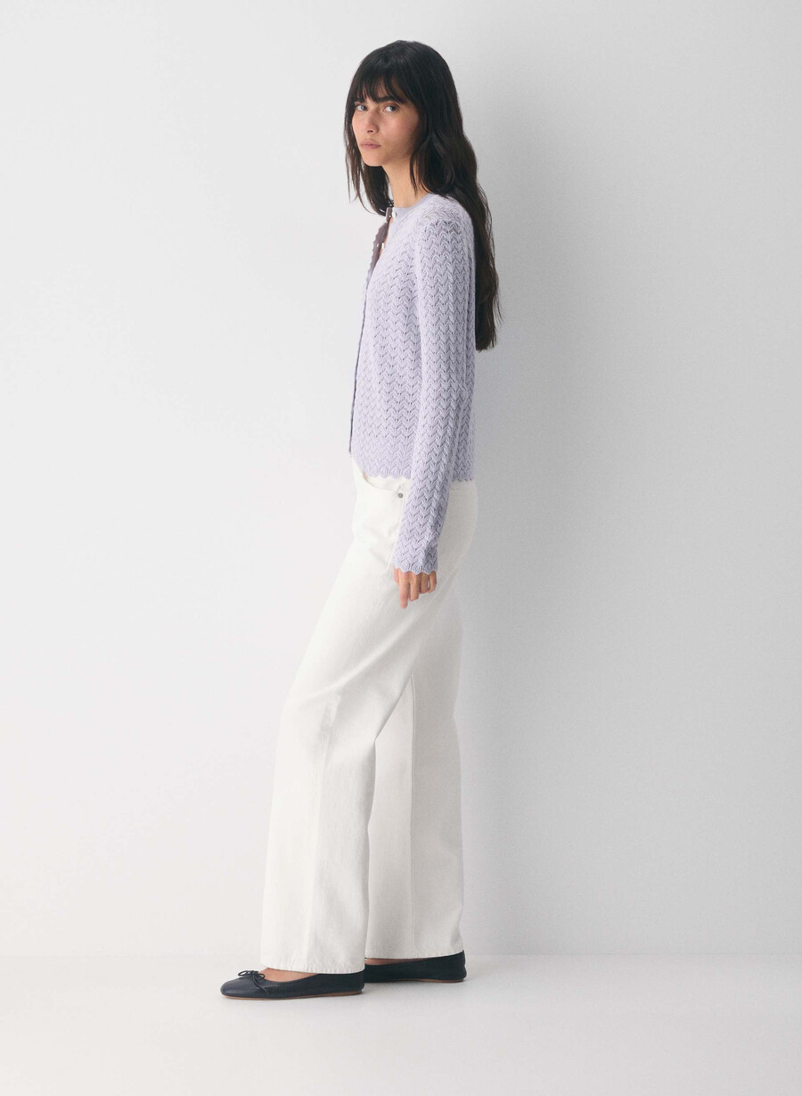 cotton charm prelusion cardigan wildflower lilac