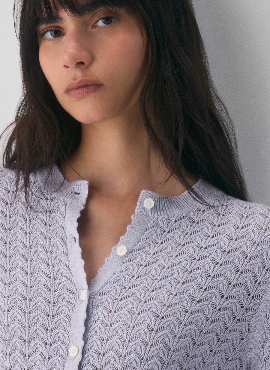 cotton charm prelusion cardigan wildflower lilac