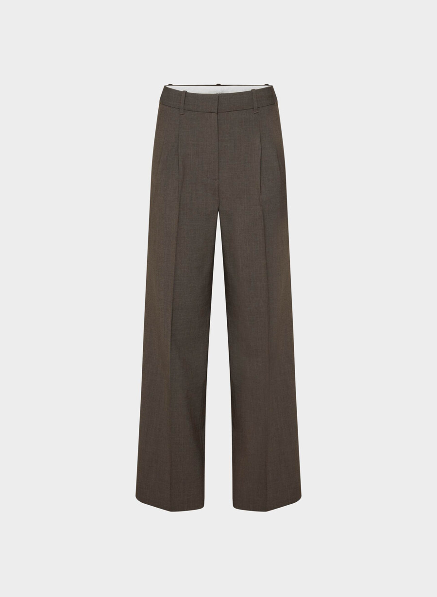 the effortless pant wool heather rich mocha brn