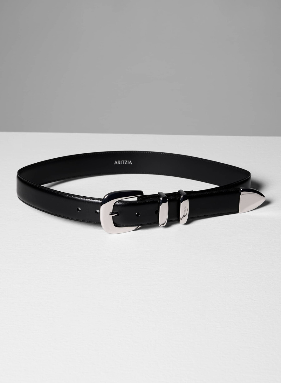 legendary solid brass leather wide belt blacksilver