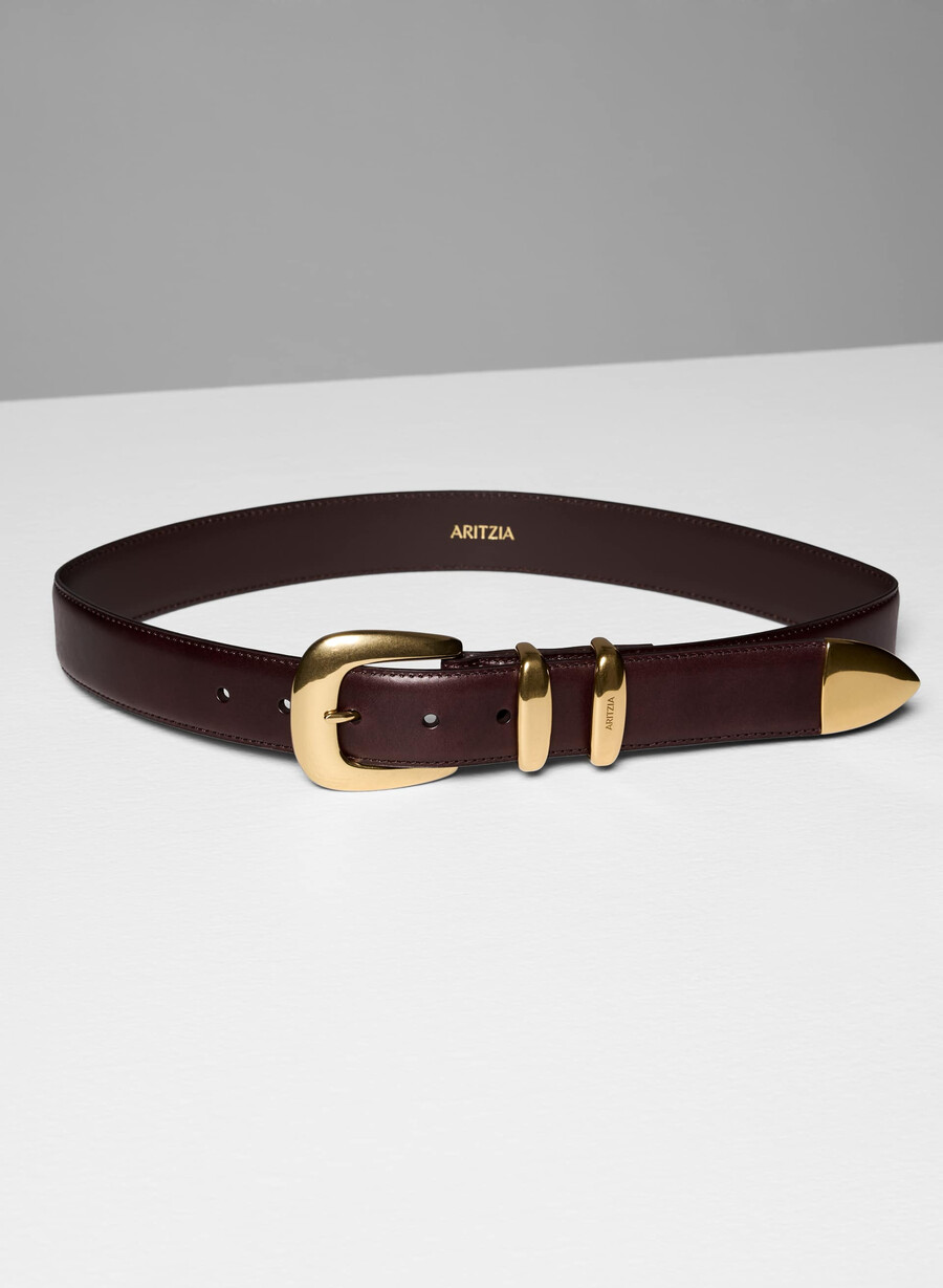 legendary solid brass leather wide belt manor brown gold