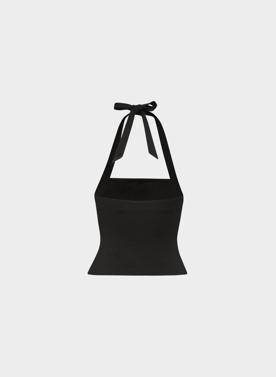 casual contour optimum halter top black