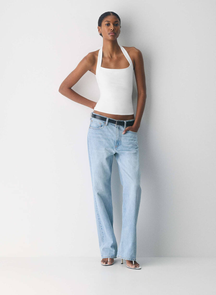 casual contour optimum halter top white