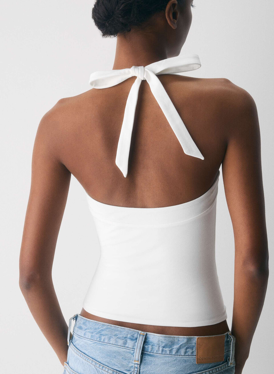 casual contour optimum halter top white