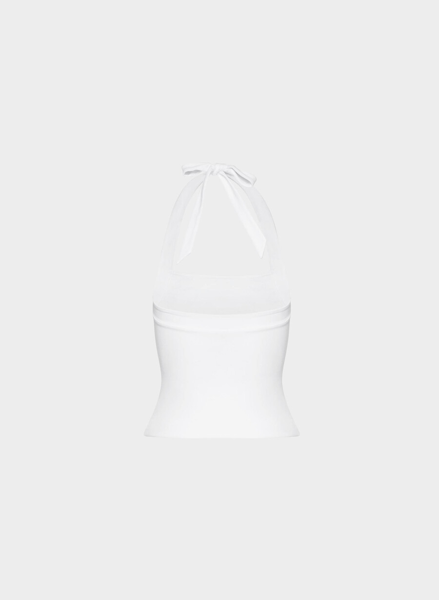 casual contour optimum halter top white