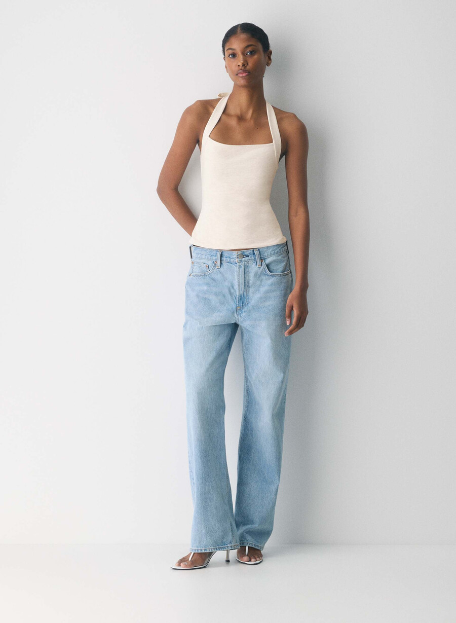 casual contour optimum halter top heather light oatmea