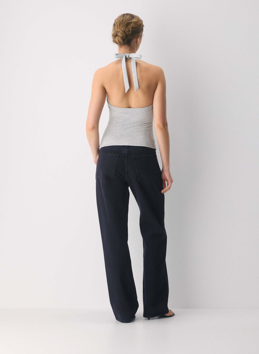 casual contour optimum halter top heather chrome